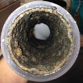 Tubería obstruida por incrustaciones de cal